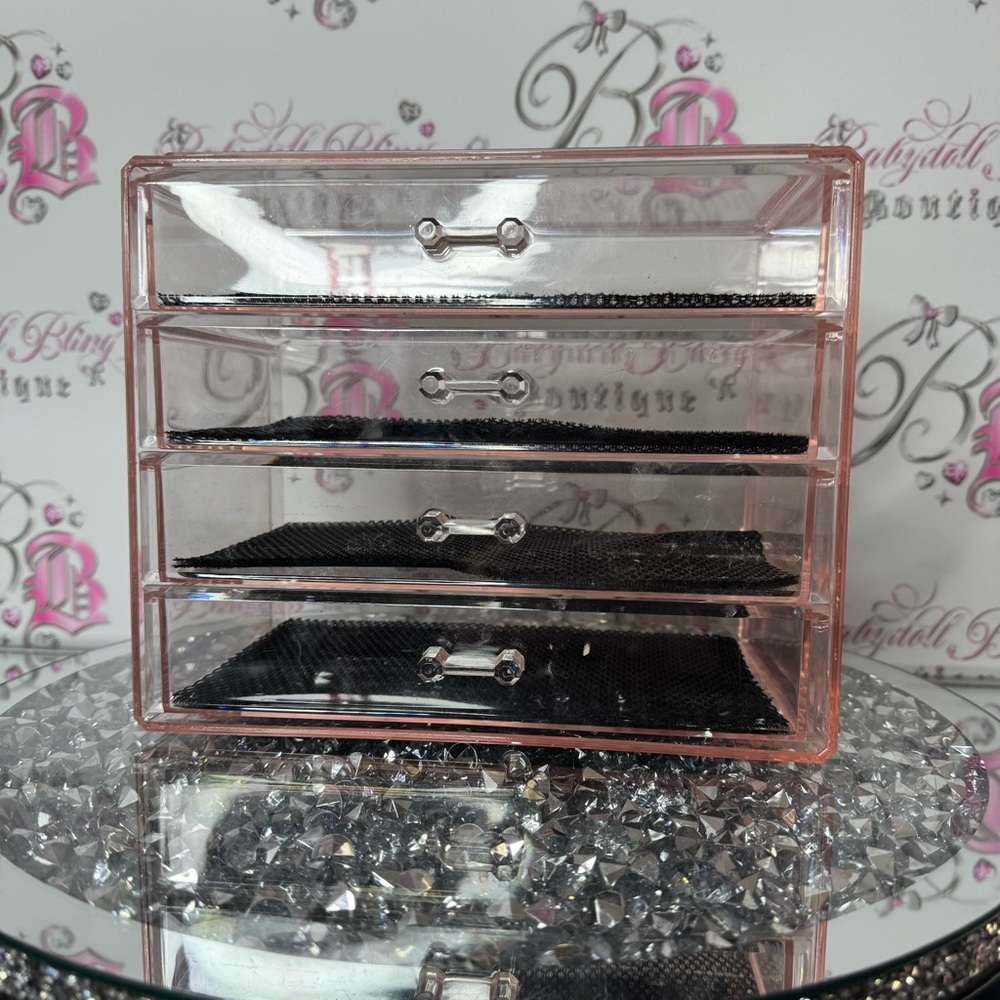 Makeup organizer 4 drawer Clear Pink Acrylic Drawer Organizer